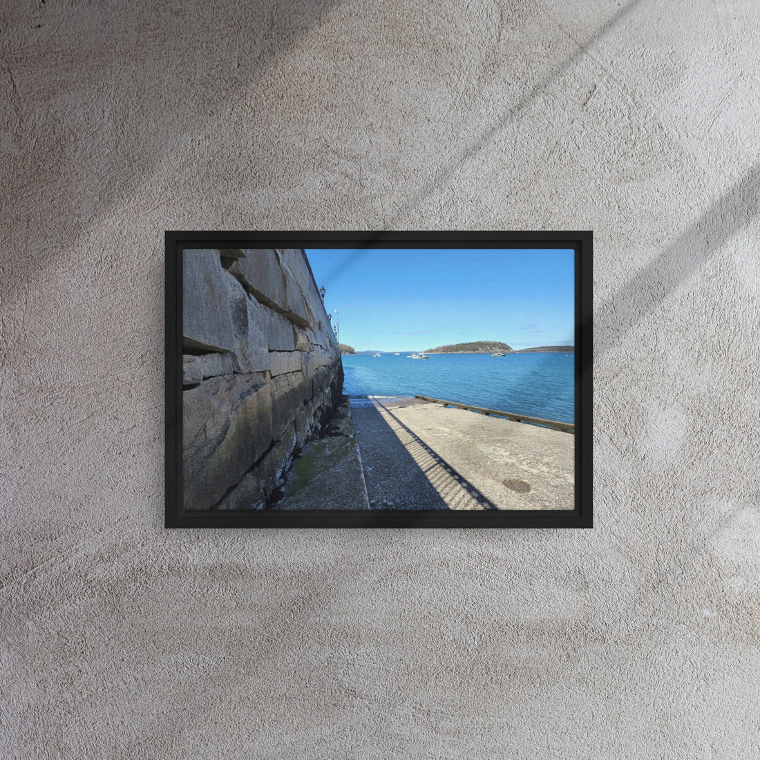 Discover Coastal Elegance: 18x12¡± Bar Harbor Maine Framed Canvas for Your Walls!