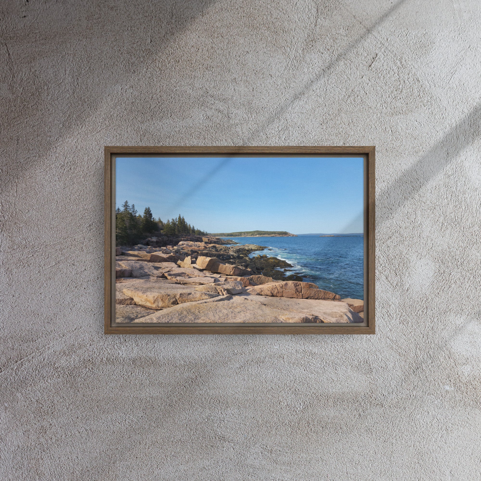Transform Your Space with Coastal Elegance: Bar Harbor Maine Framed Canvas!