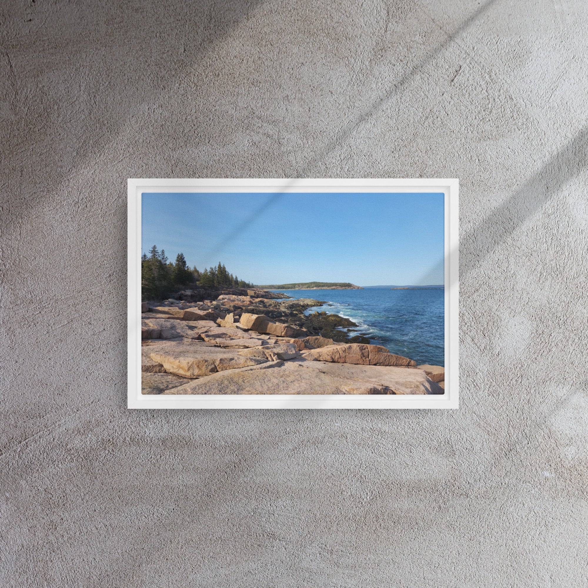Transform Your Space with Coastal Elegance: Bar Harbor Maine Framed Canvas!