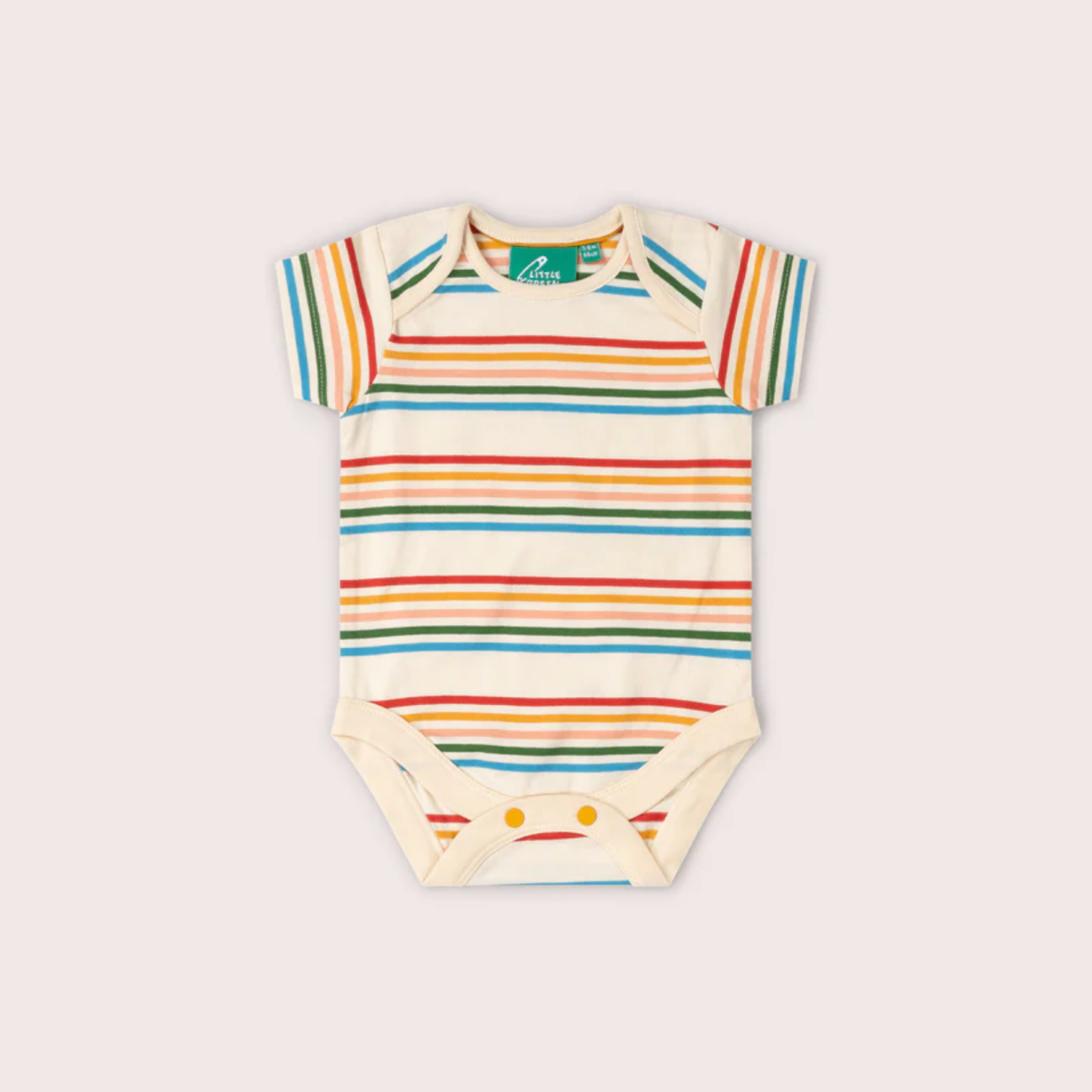 Vintage Rainbows Striped Organic Baby Bodysuit