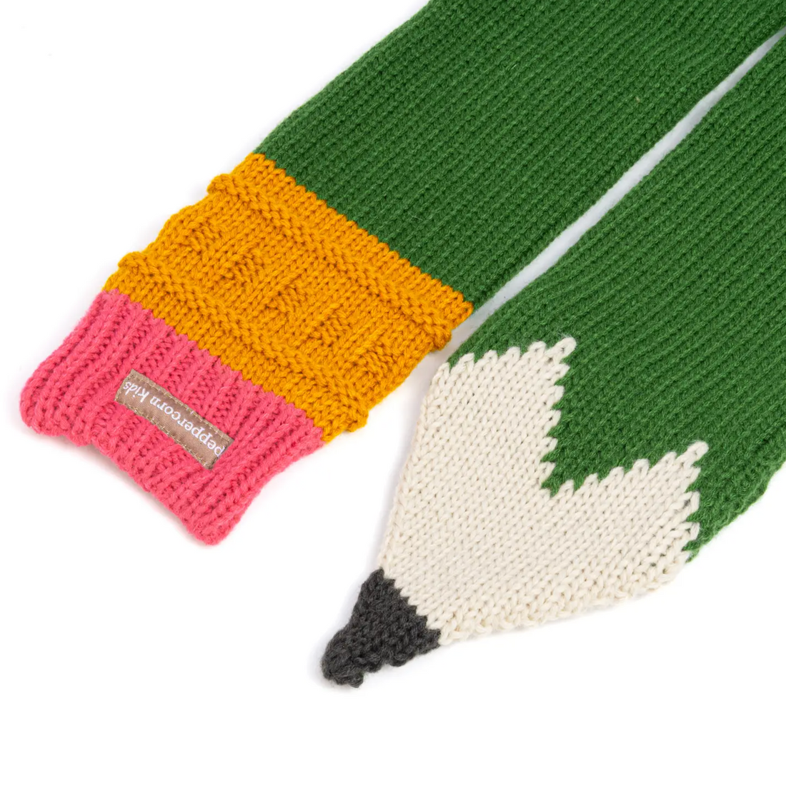 Kids Knitted Scarf- Pencil - Forest Green