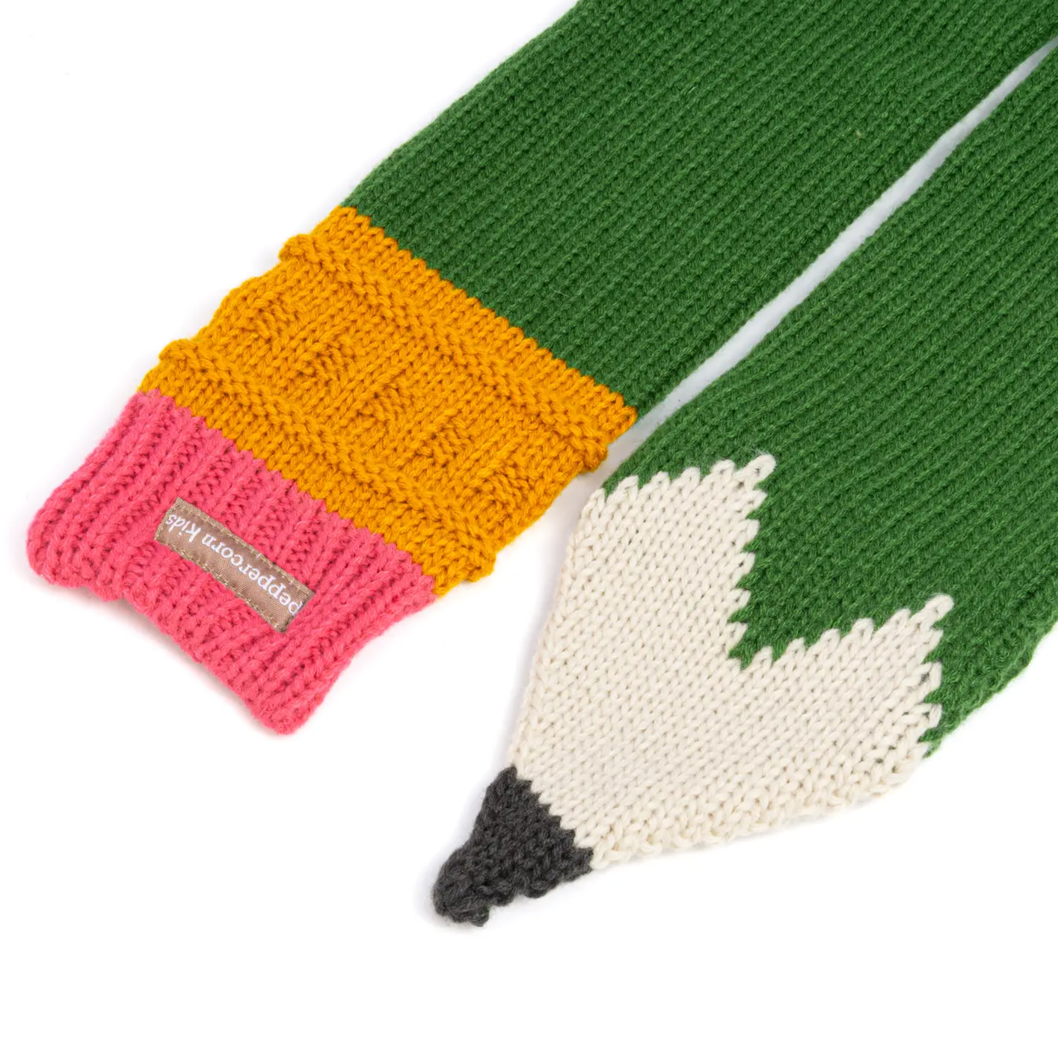 Kids Knitted Scarf- Pencil - Forest Green