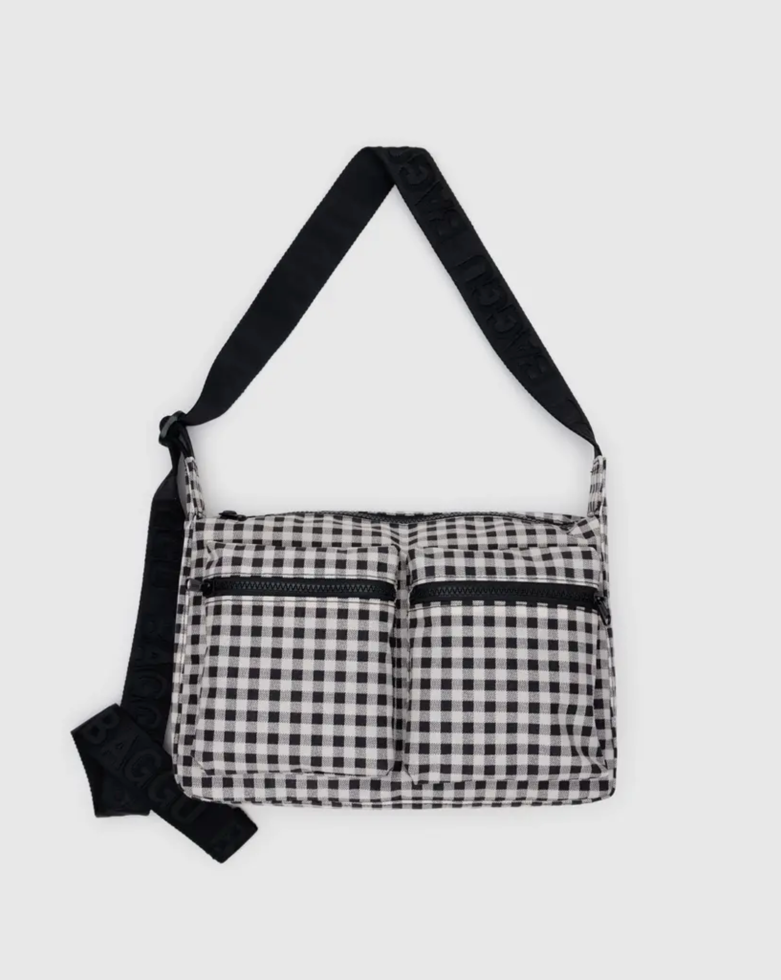 Medium Cargo Crossbody Black & White Gingham