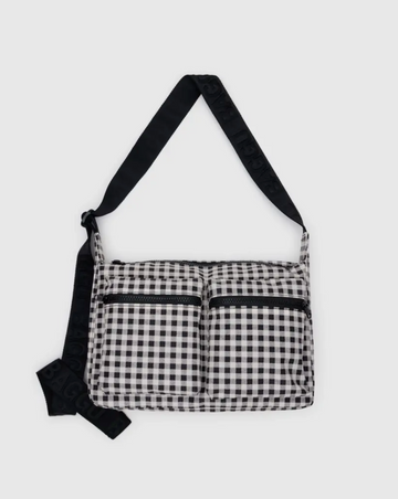 Medium Cargo Crossbody Black & White Gingham