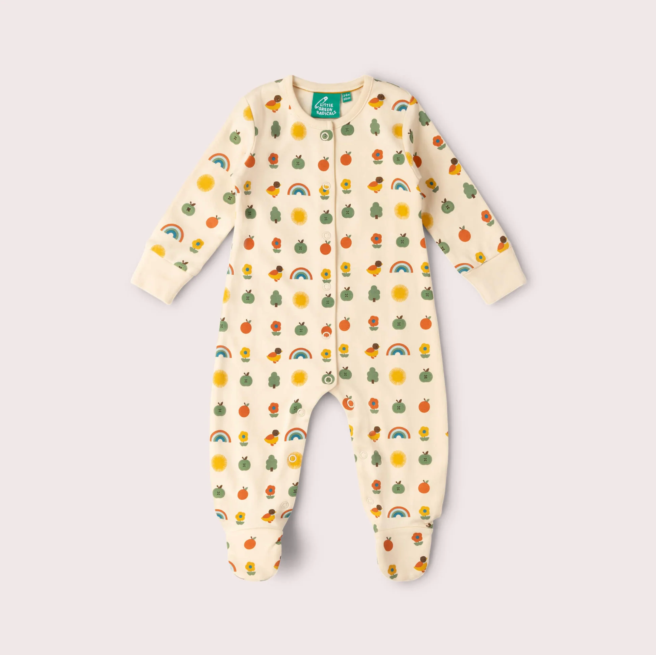 Vintage Rainbows Organic Babygrow