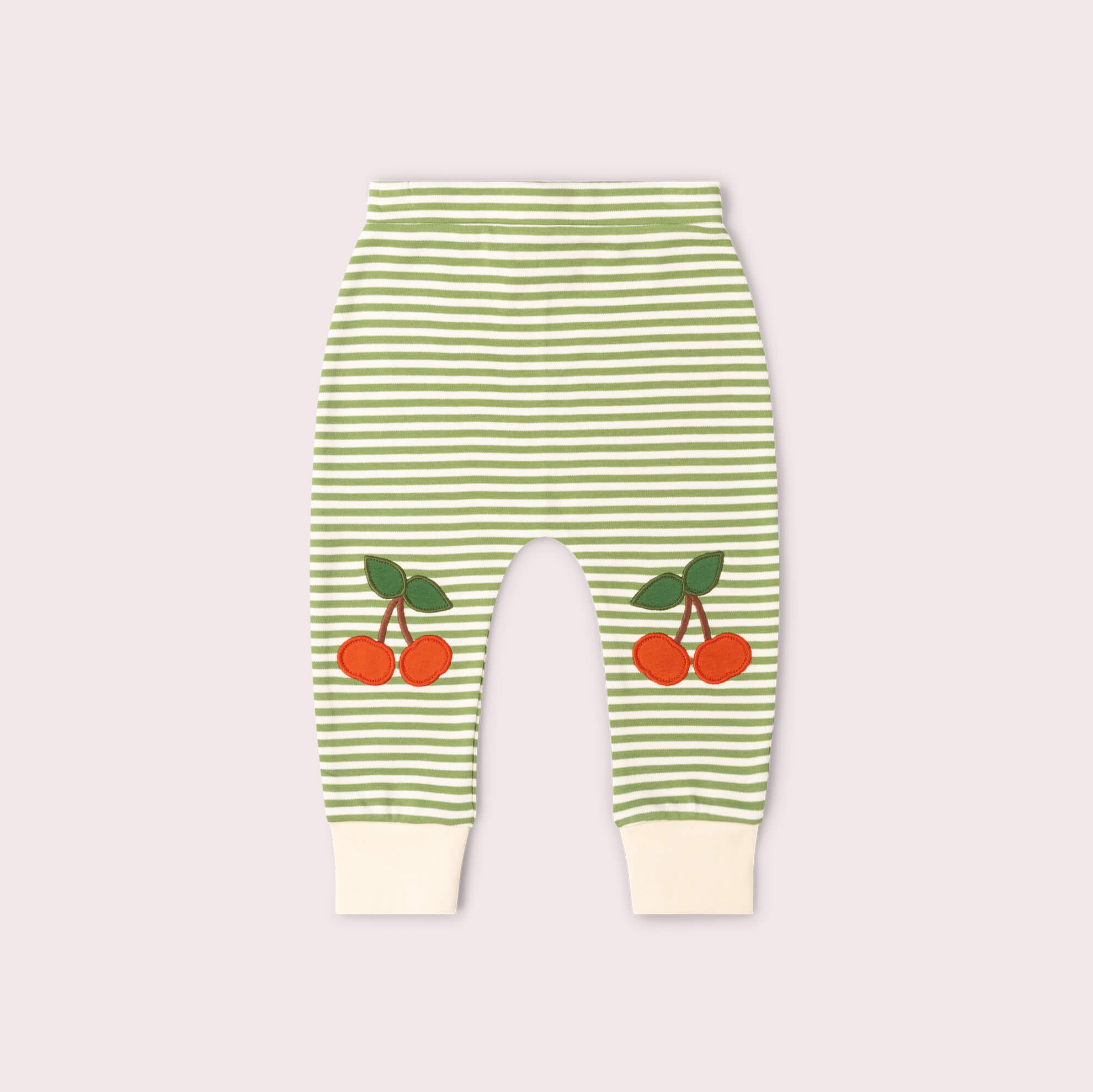 Cherry Knee Patch Striped Joggers