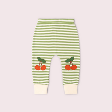 Cherry Knee Patch Striped Joggers