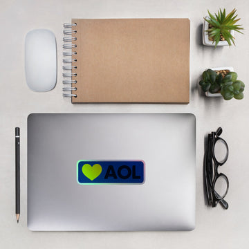 I Love AOL Holographic Sticker