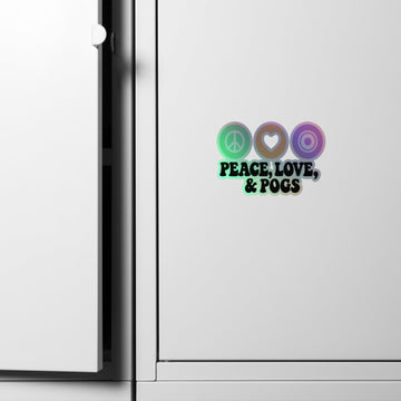 Peace Love & Pogs Holographic Sticker