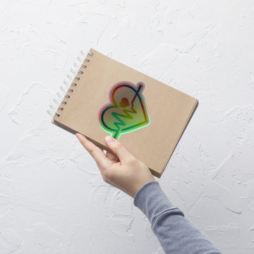 Holographic Heartbeat Vinyl Sticker