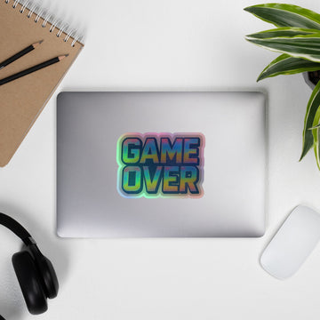 Holographic 'Game Over' Pixel Sticker