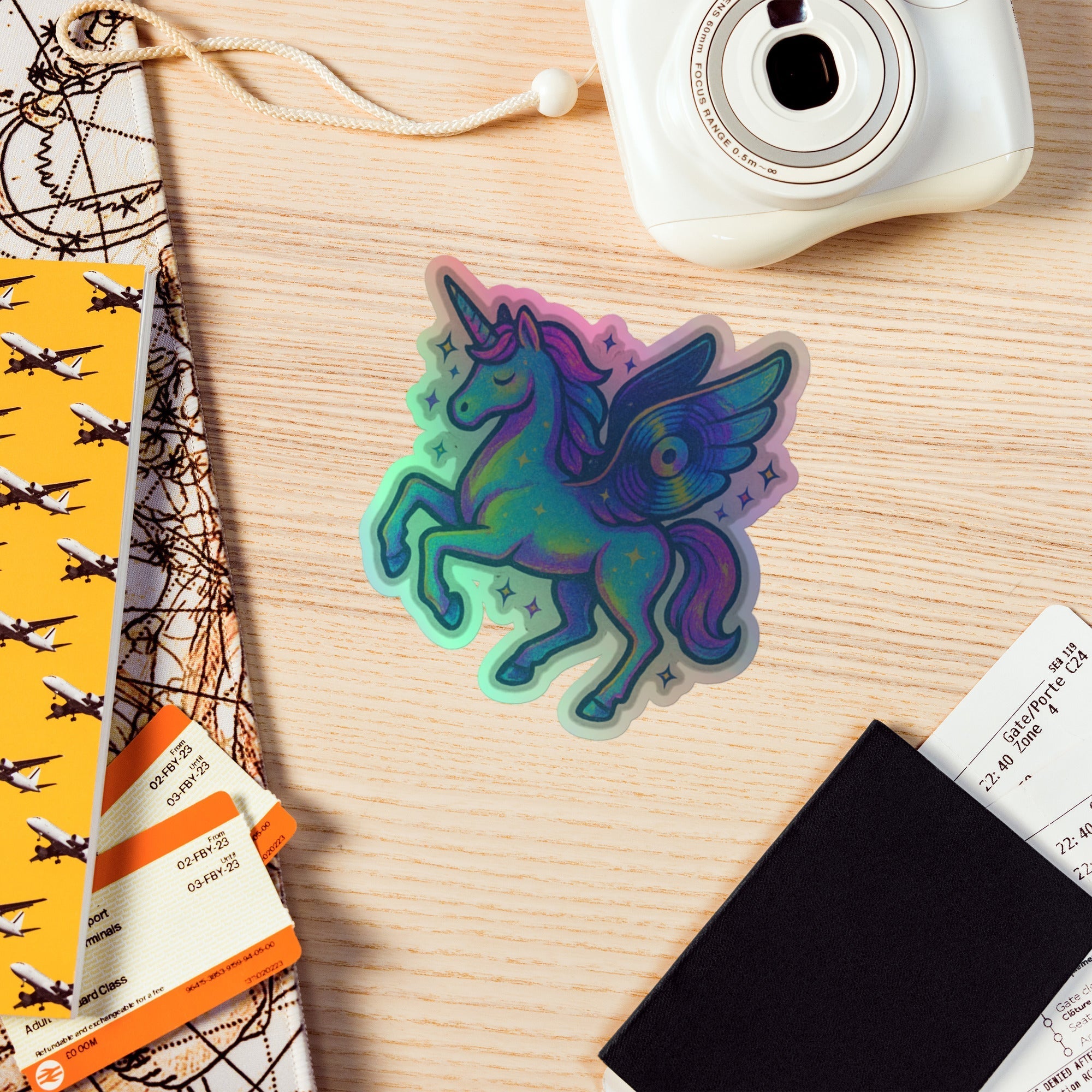 Holographic Unicorn Vinyl Wings Sticker