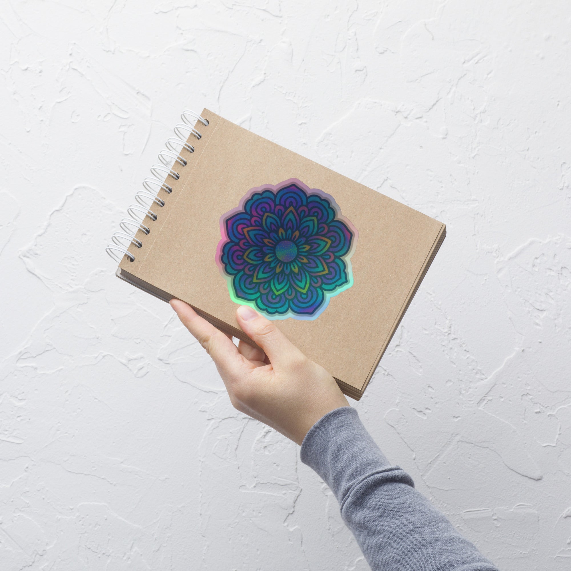 Iridescent Mandala Holographic Sticker