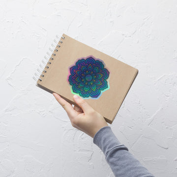 Iridescent Mandala Holographic Sticker