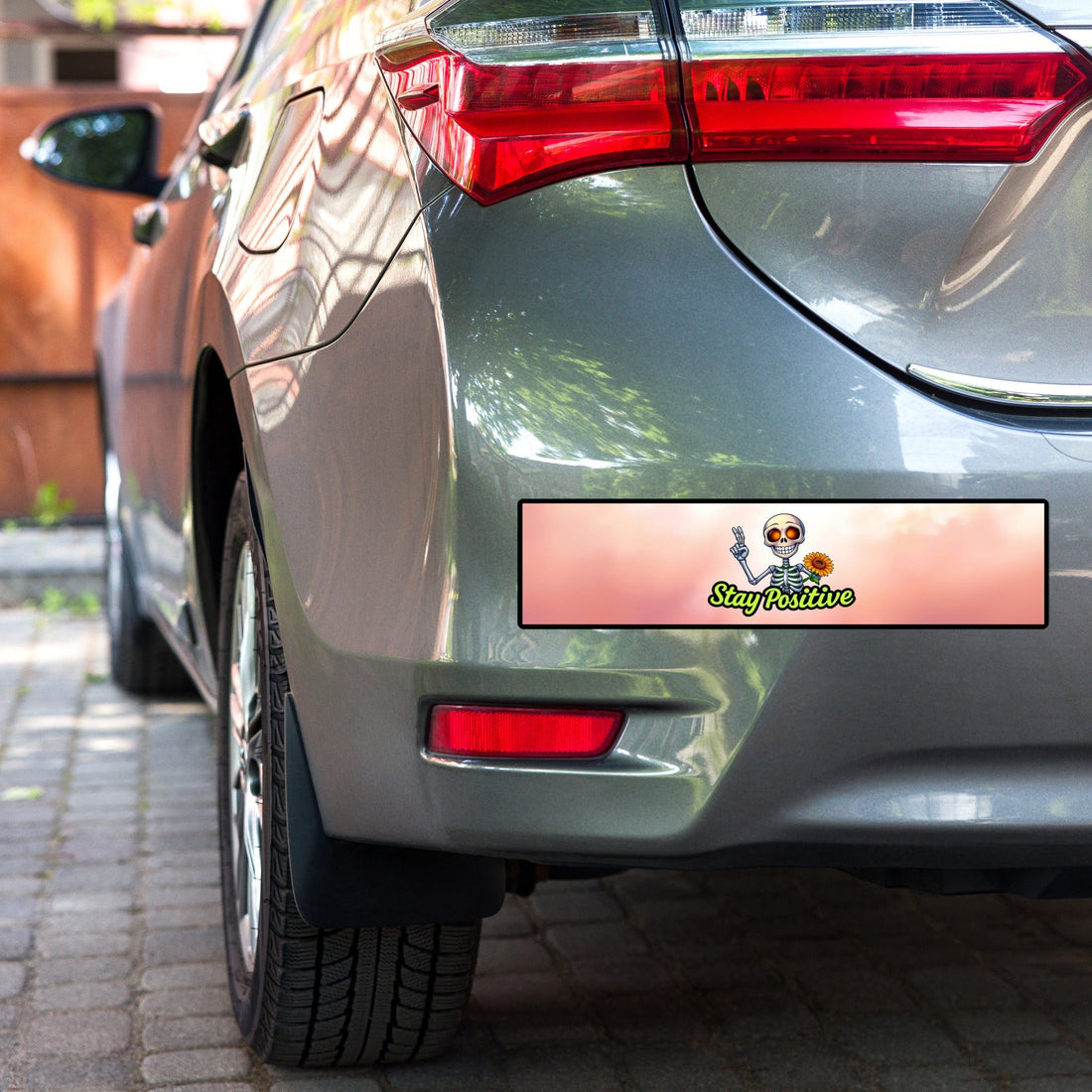 Stay Positive with Our Fun and Inspirational Skeleton Sticker ¨C Limited Edition for Boosting Your Mood!