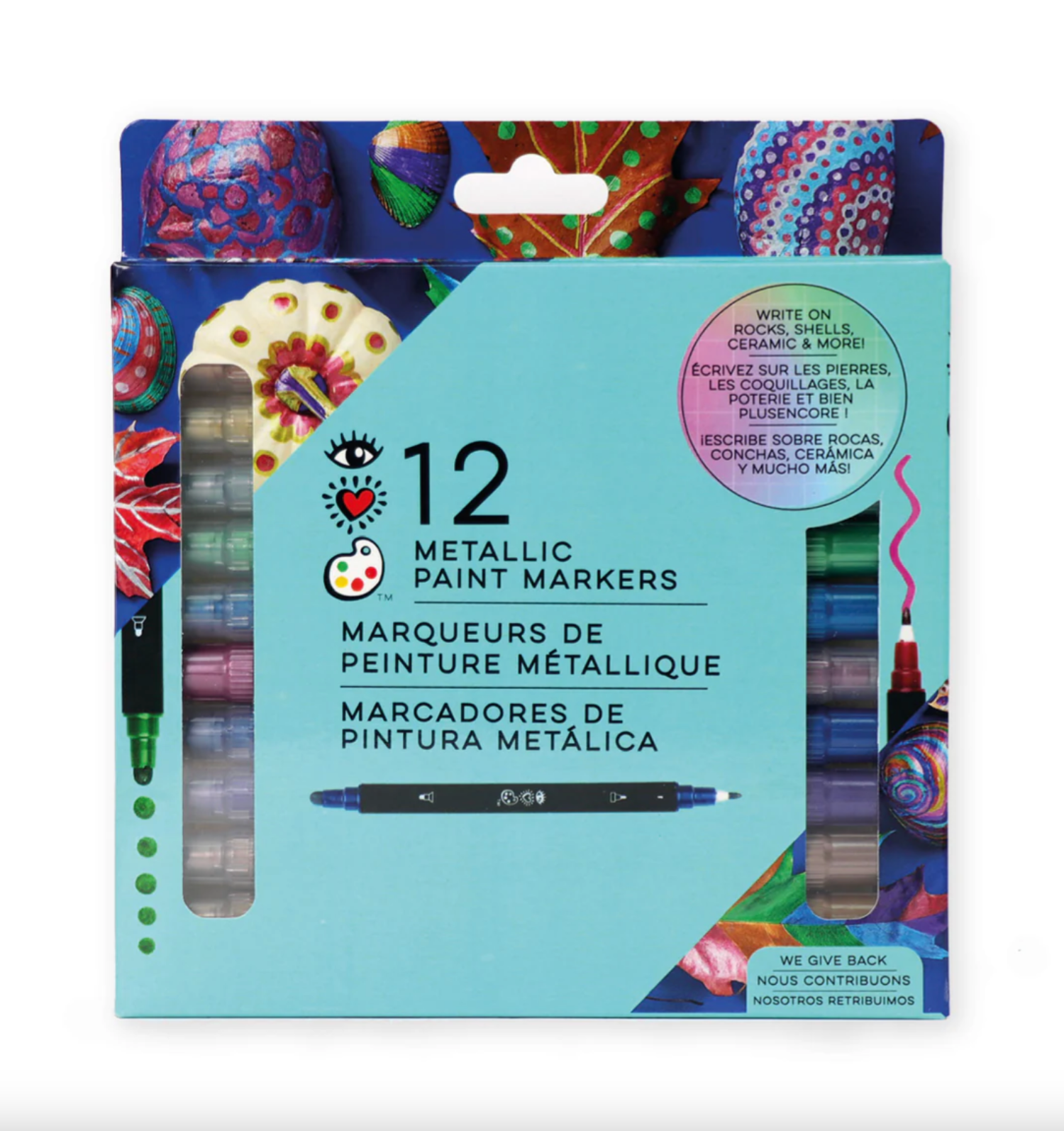 12 Double Tipped Metallic Markers