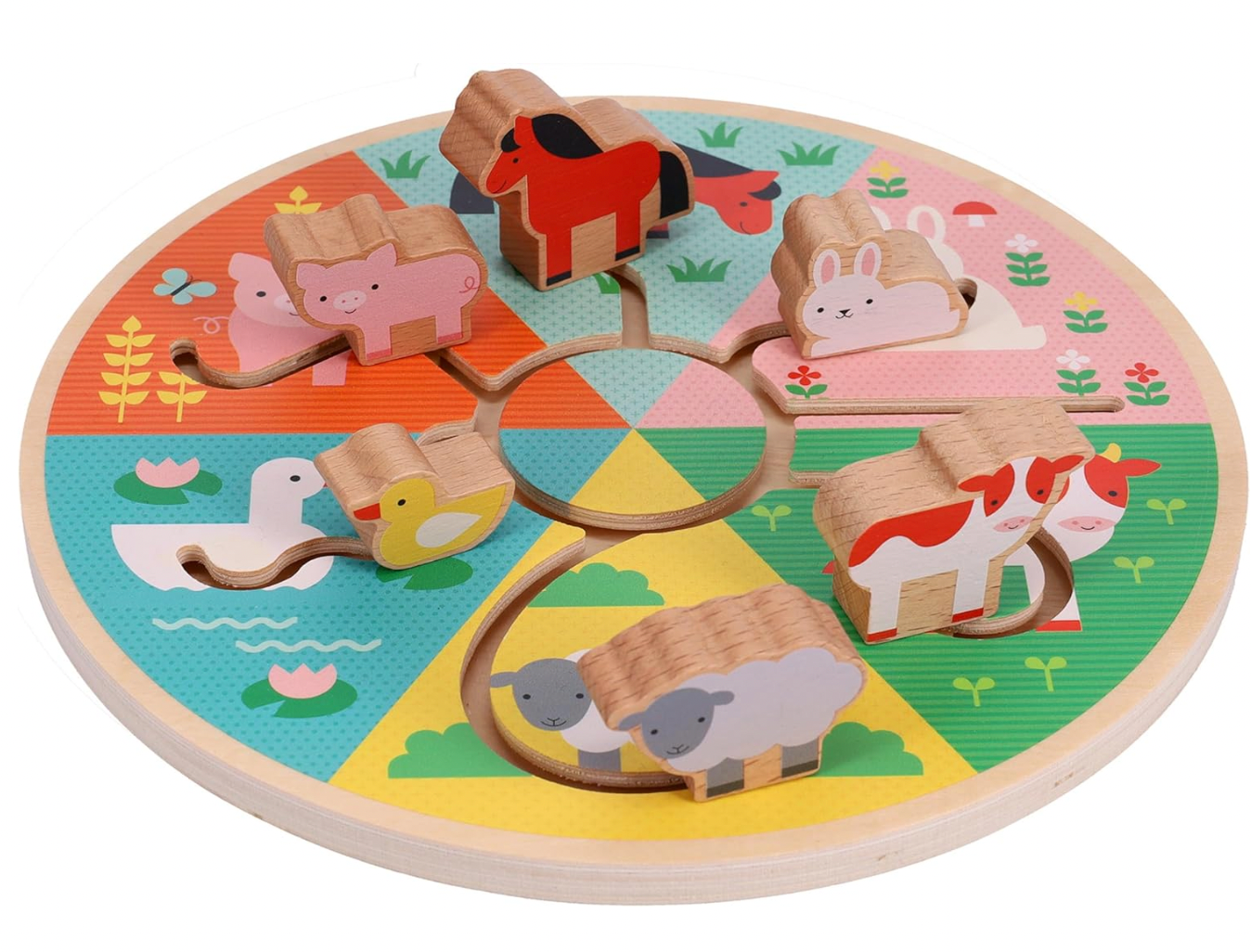 Farm Animals Wooden Sliding Maze