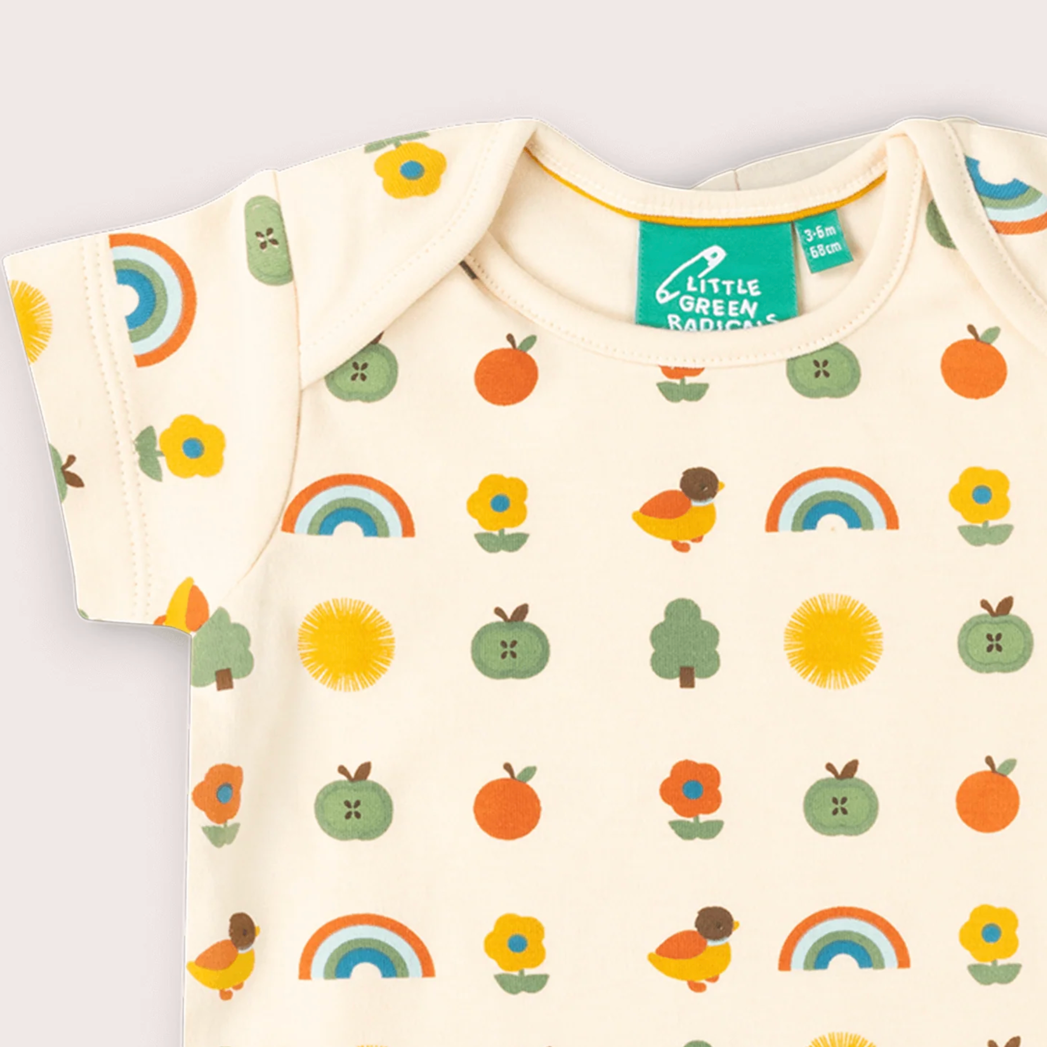 Vintage Rainbows Friends Organic Baby Bodysuit