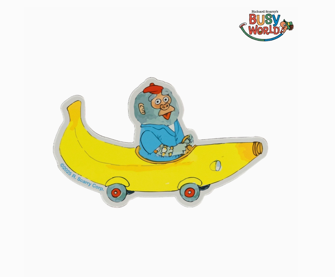 3P4 X Richard Scarry? - Banana Car Magnet