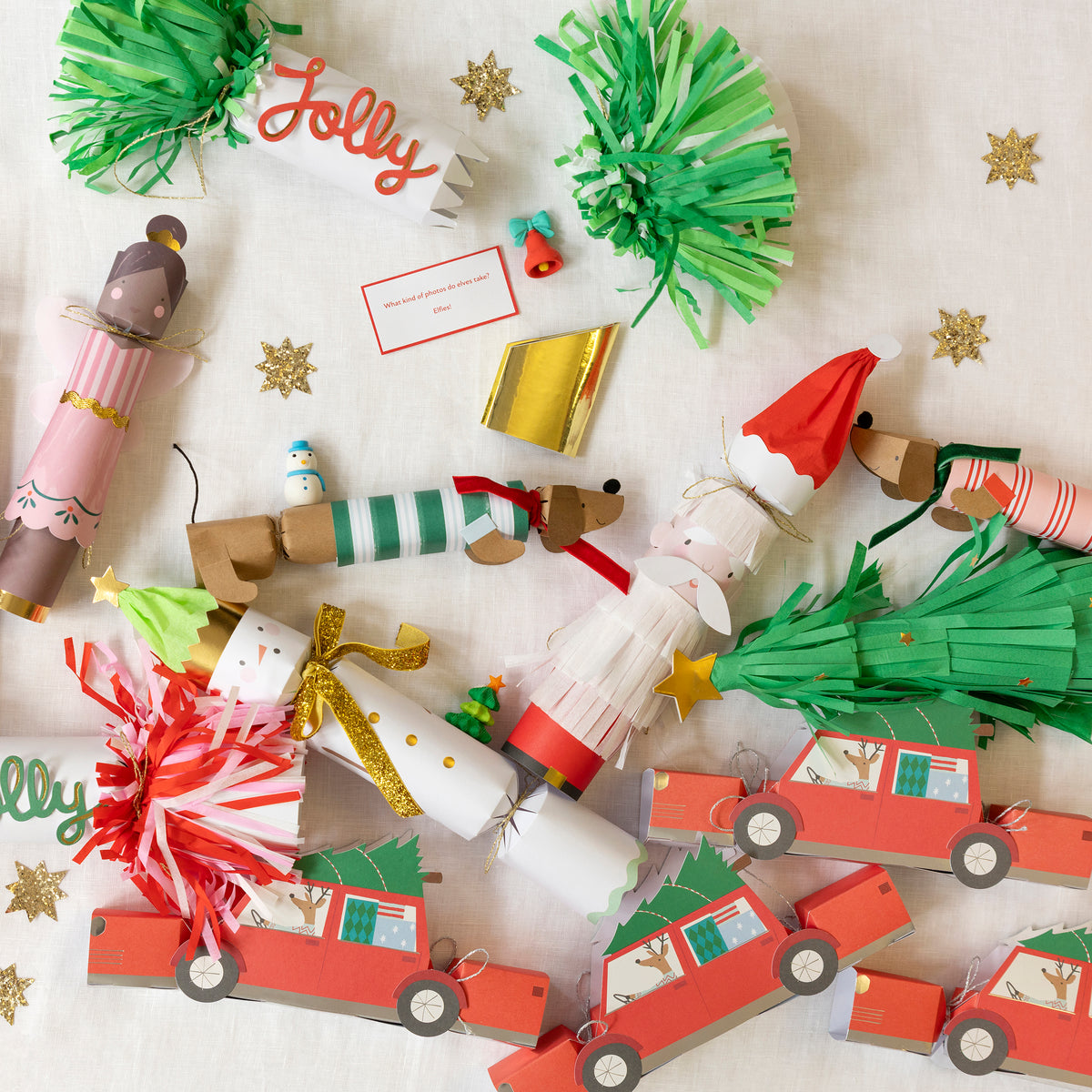 Jolly Holly Fringe Crackers (set of 6)