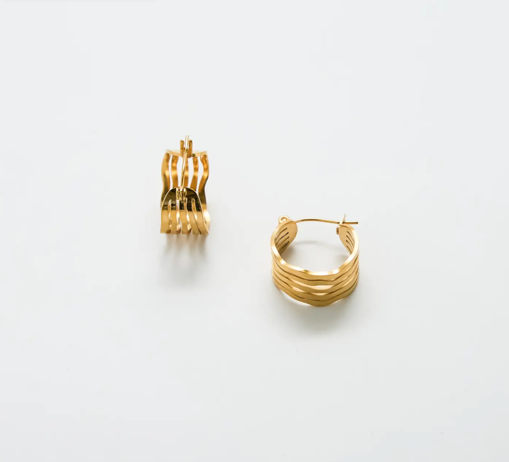 Gold Cut-Out Circle Hoop Earrings