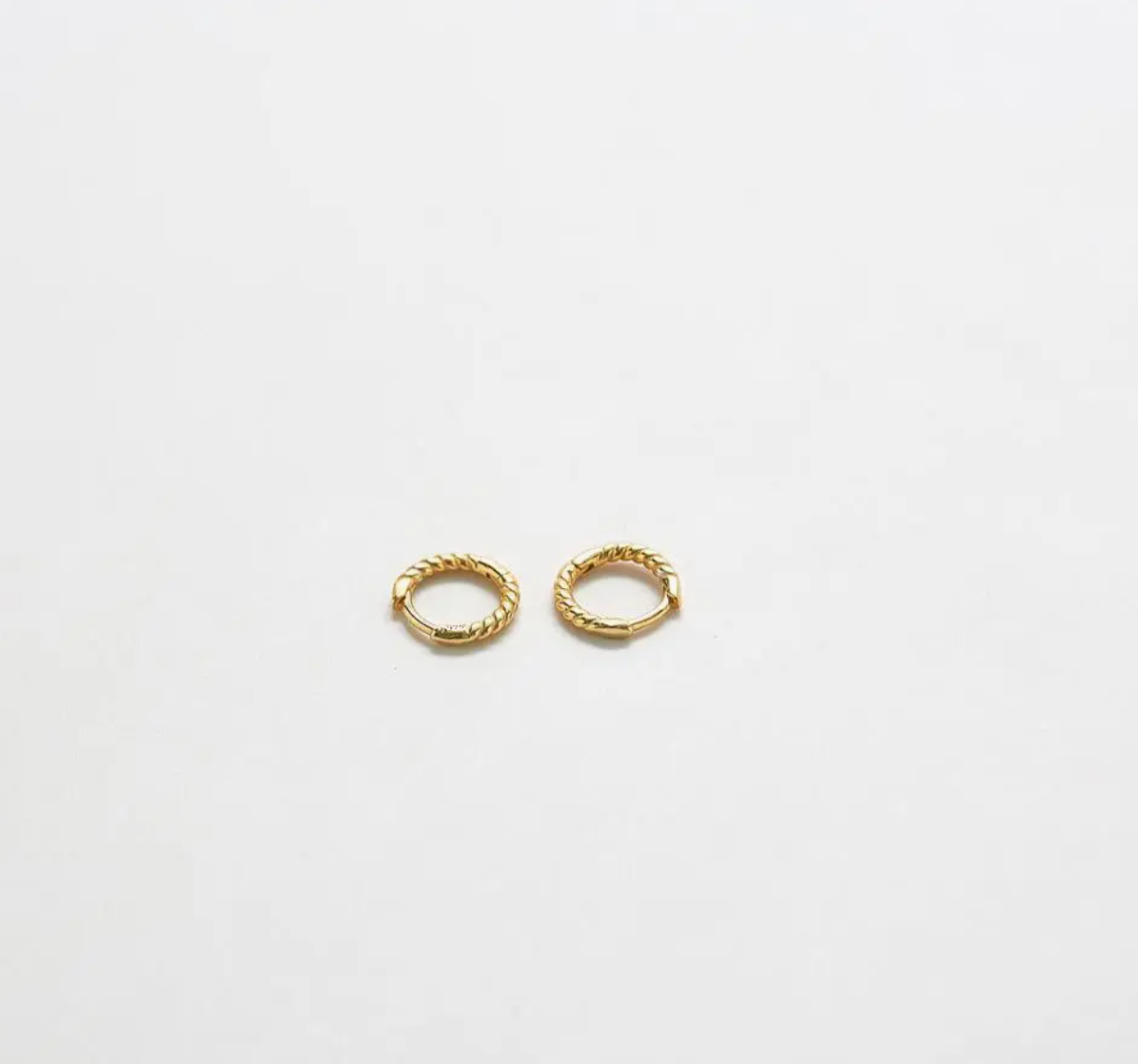 Mini Gold Vermeil Rope Twist Huggies
