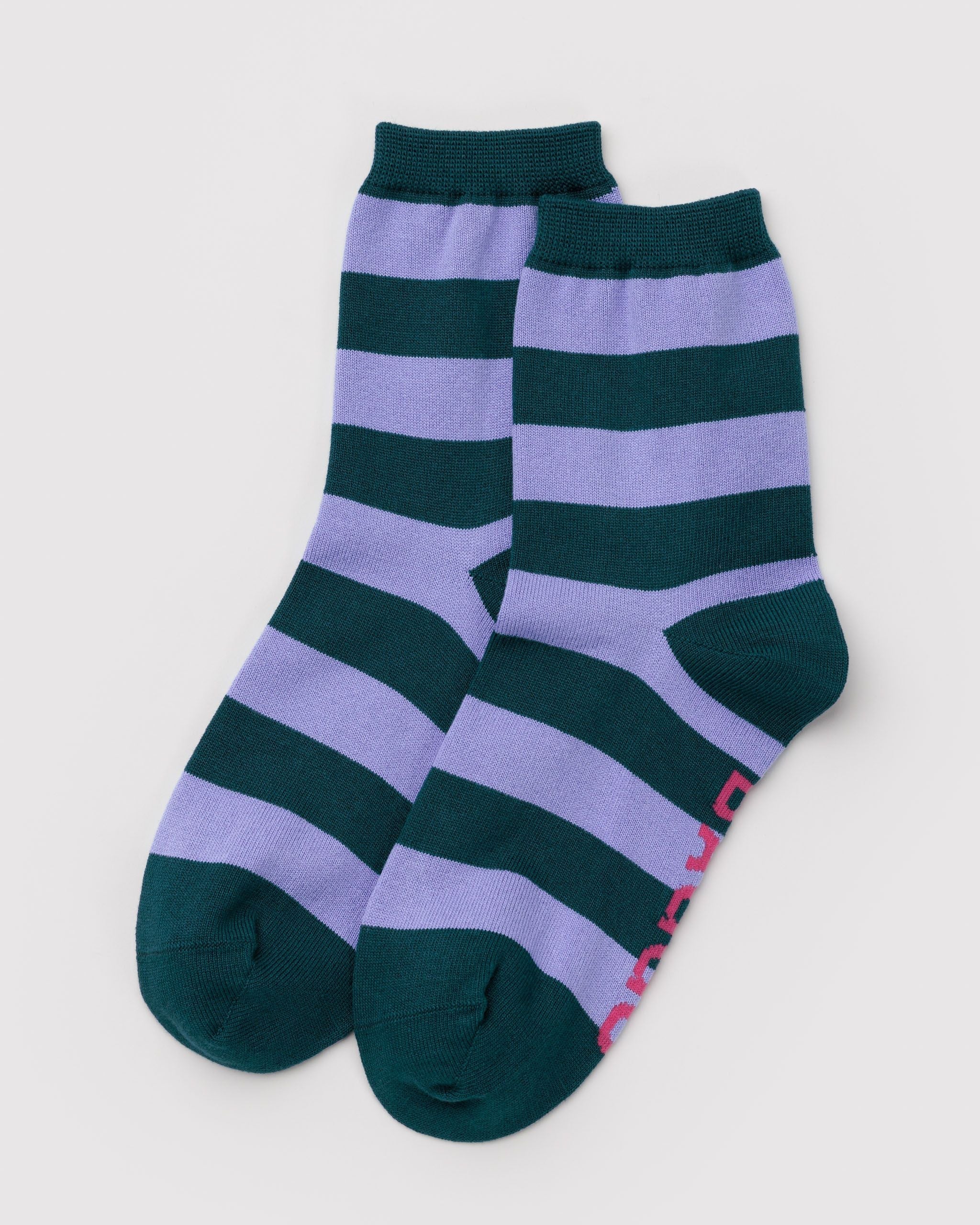 Baggu Crew Sock - Malachite Stripe