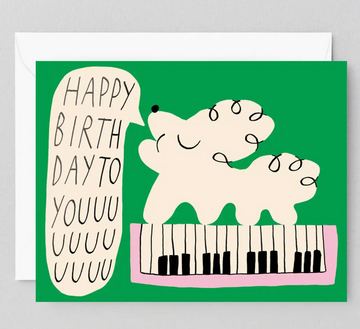 Happy Birthday To You Dog & Keyboard Birthday Card