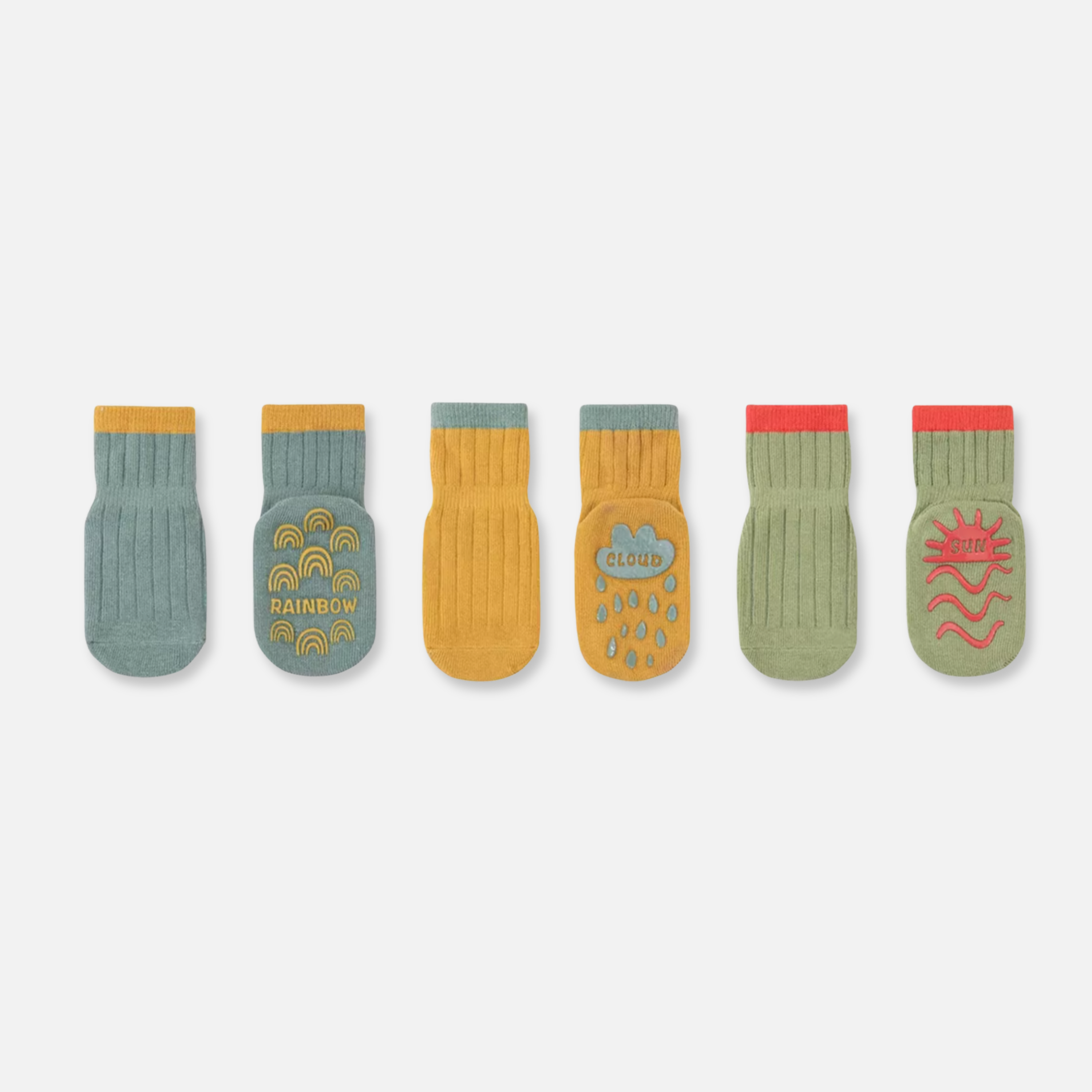 Infant Colorblock Non-Slip Socks (Set of 3)
