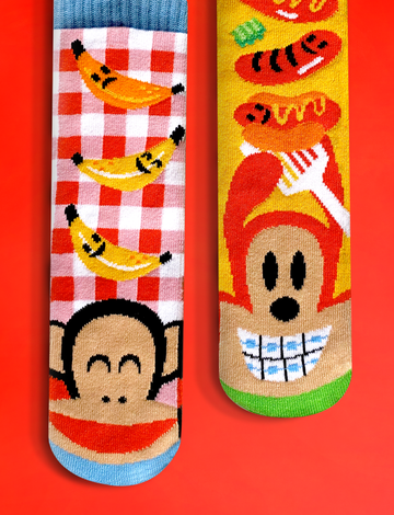 Julius & Bob Mismatched No-Slip Kids Socks - Large