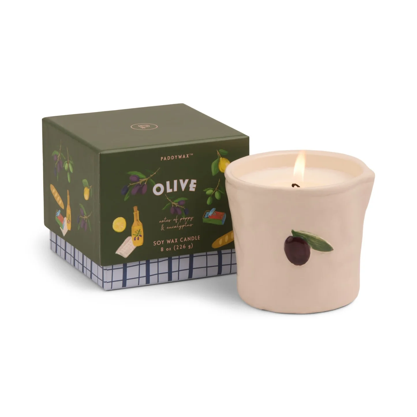 Bistro 8 oz White Ceramic Candle