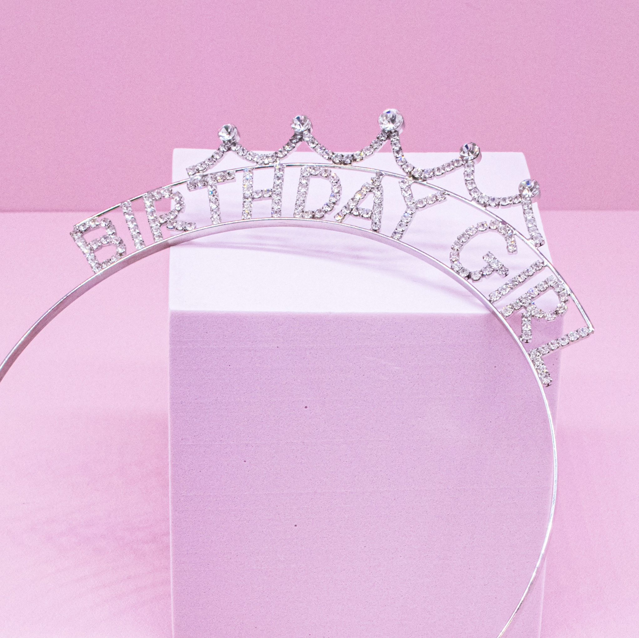 Birthday Girl Sparkle Silver Headband