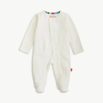 Cream Organic Cotton Magnetic Footie