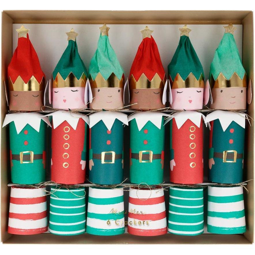 Elf Holiday Crackers (Set of 6)