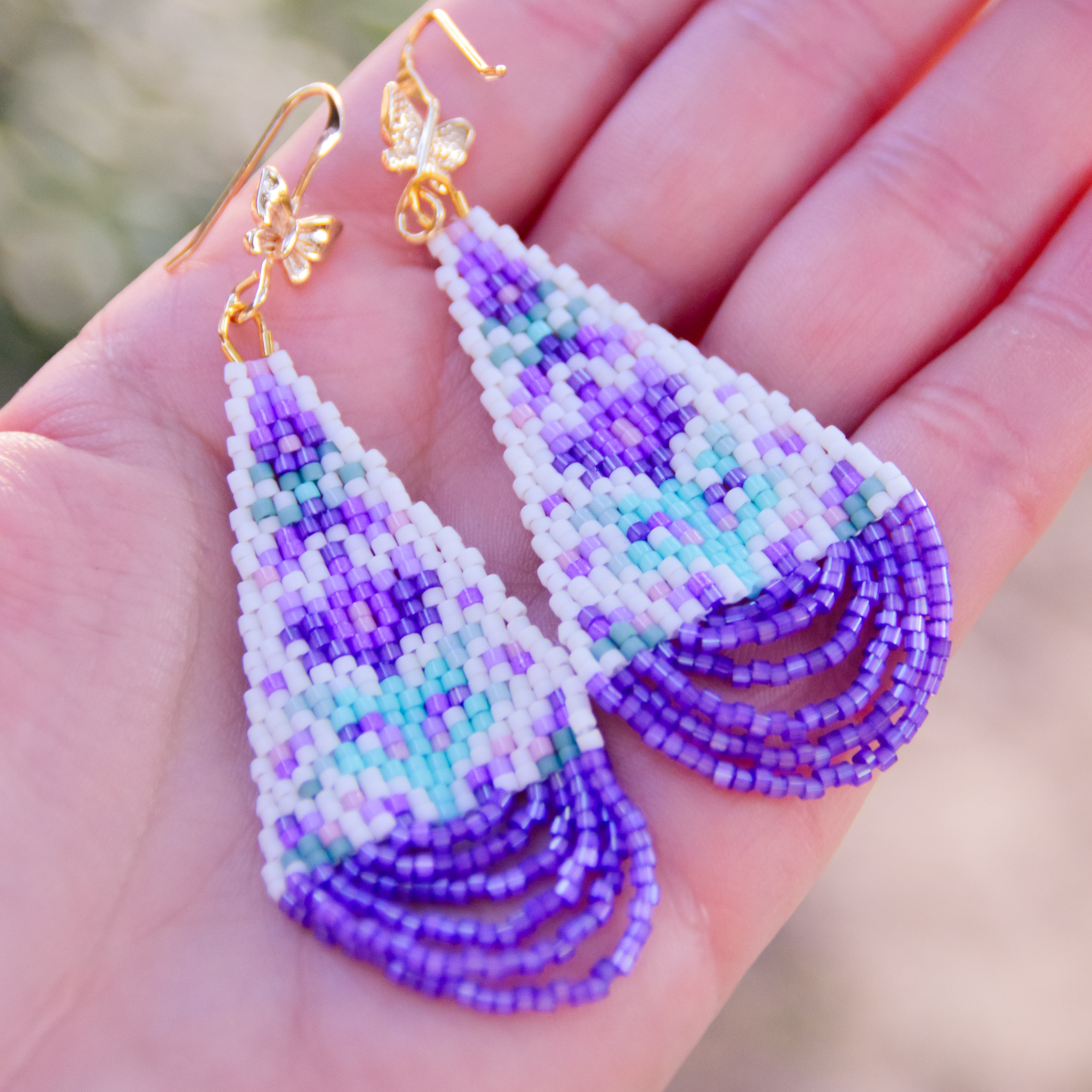 Purple Dream fringe earrings