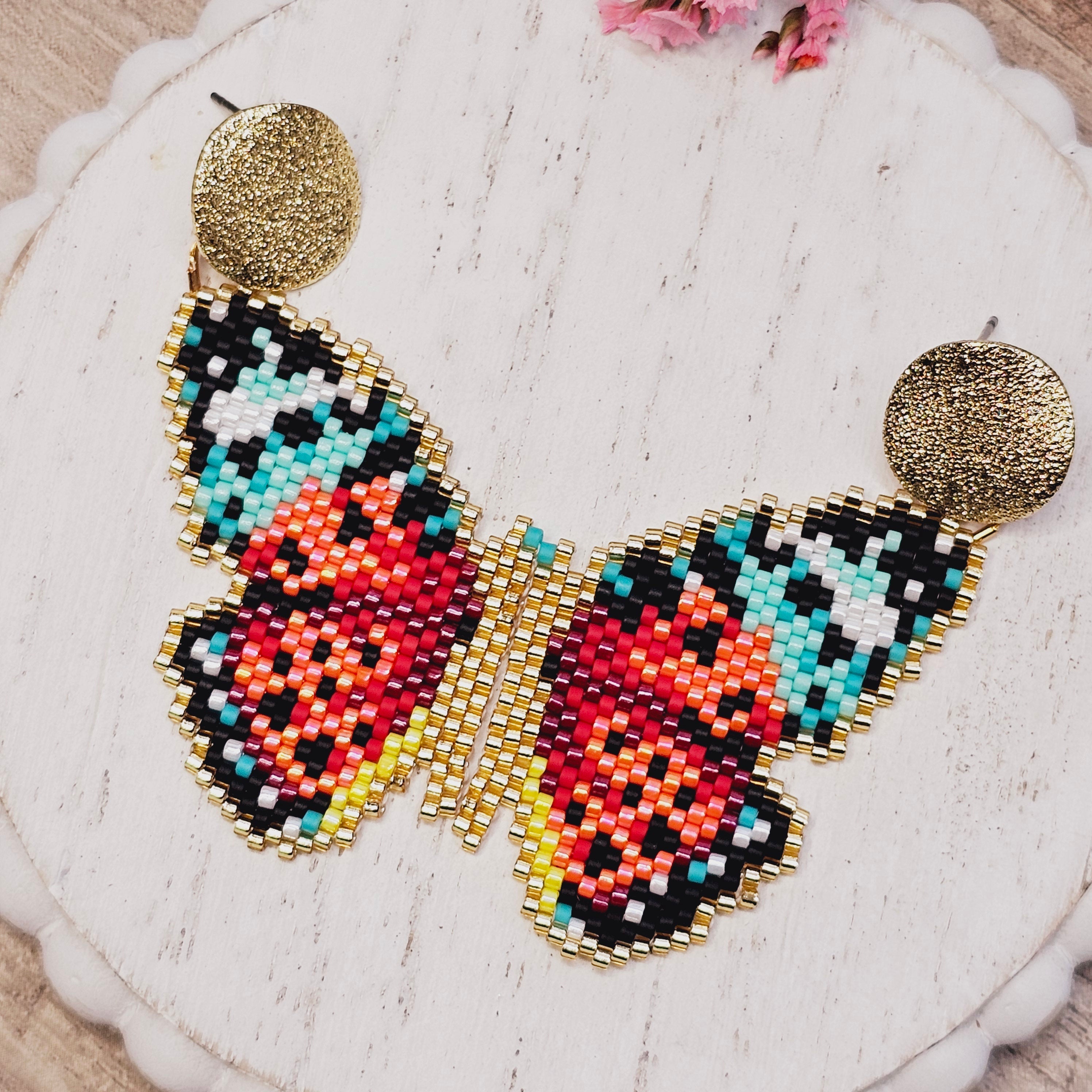 Butterfly Color beaded Earrings