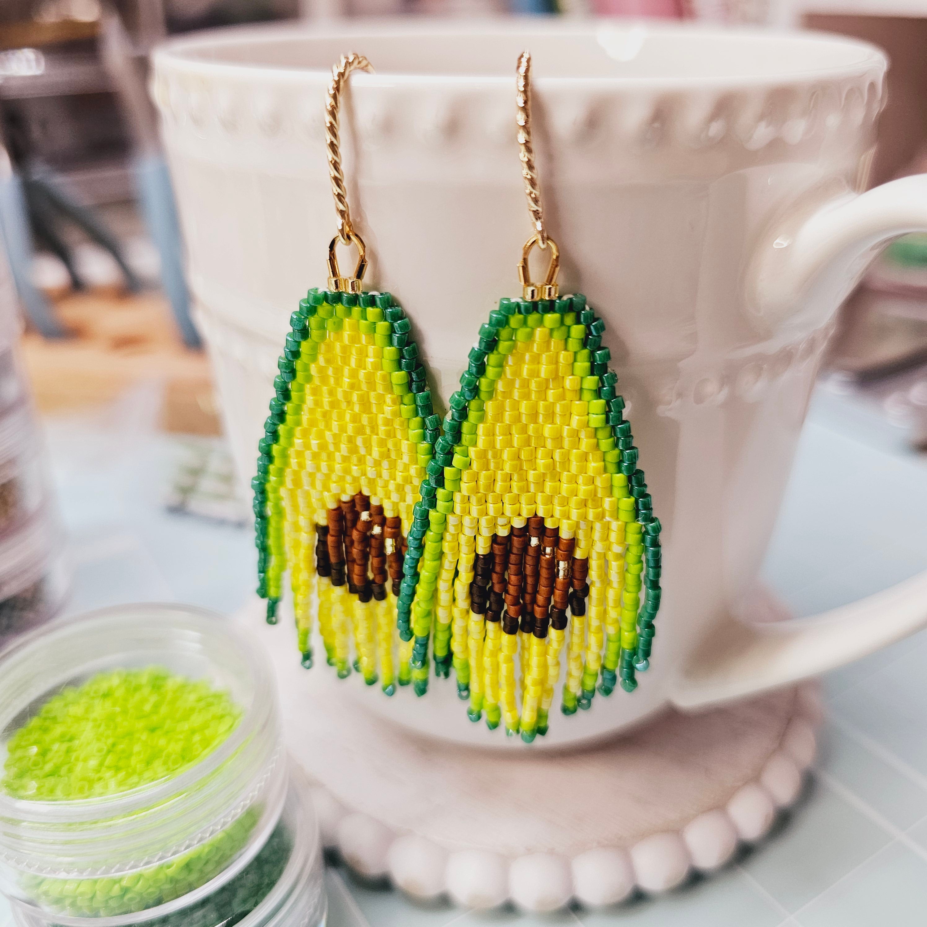 Avocado ?? fringe earrings