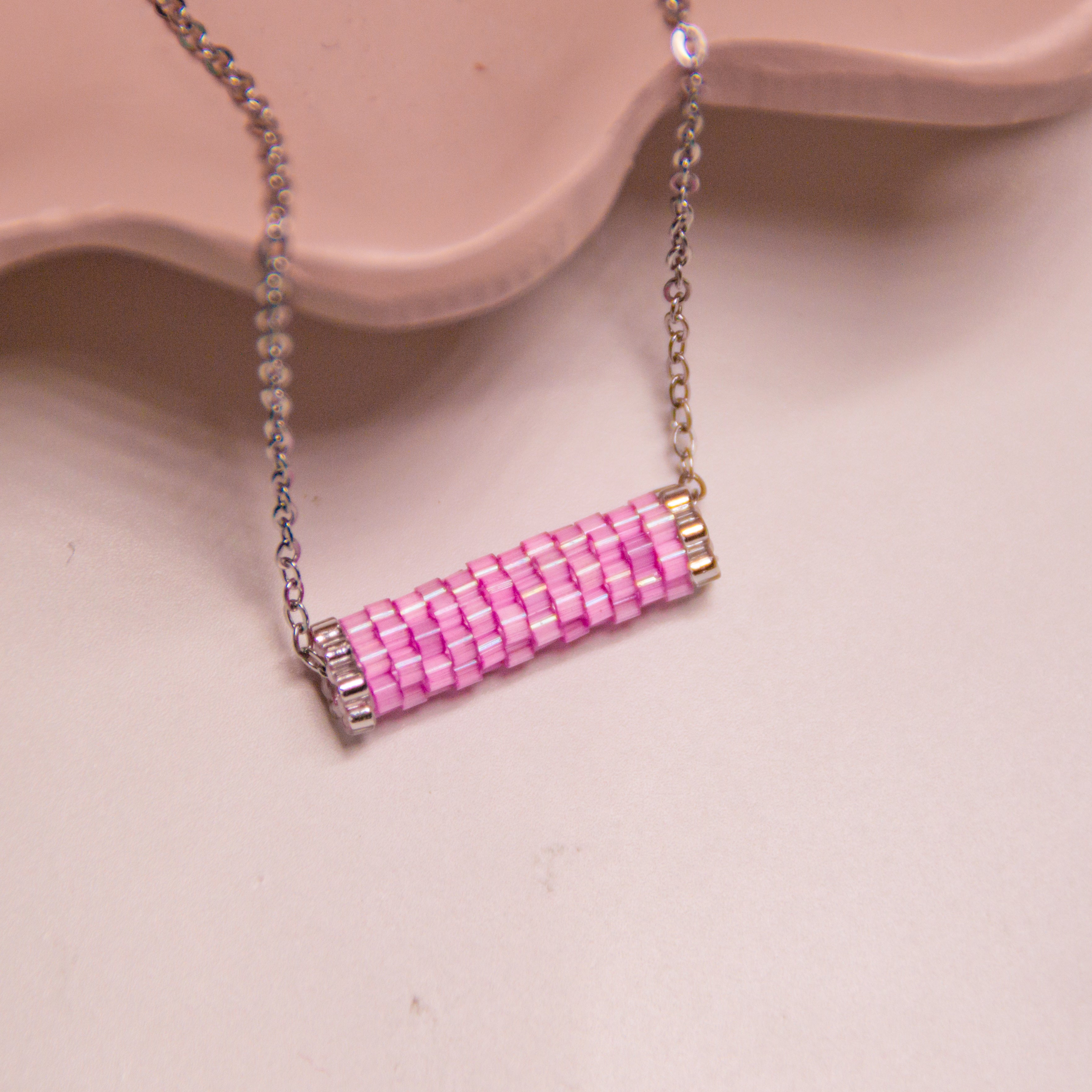 Iridescent Beaded Necklace