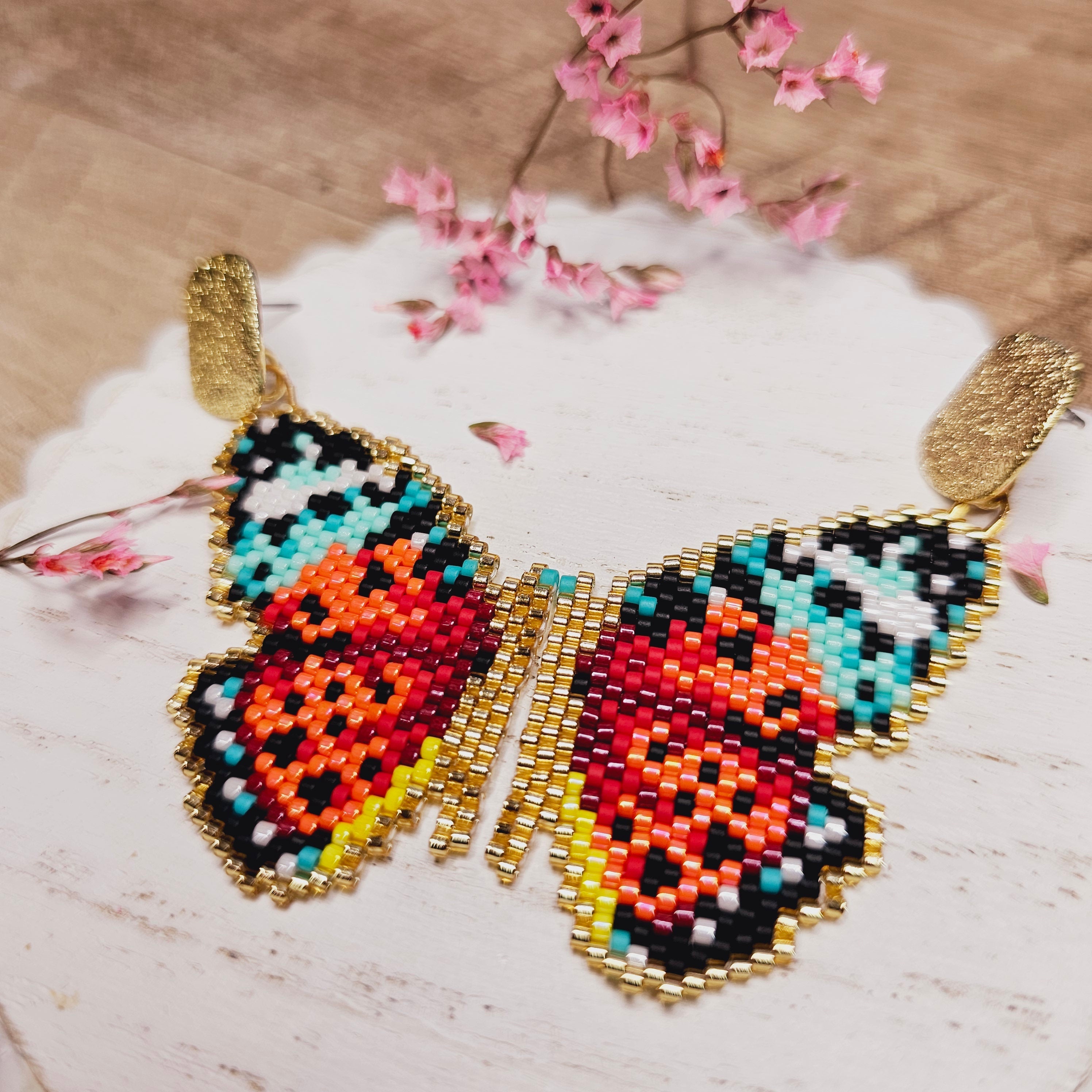 Butterfly Color beaded Earrings