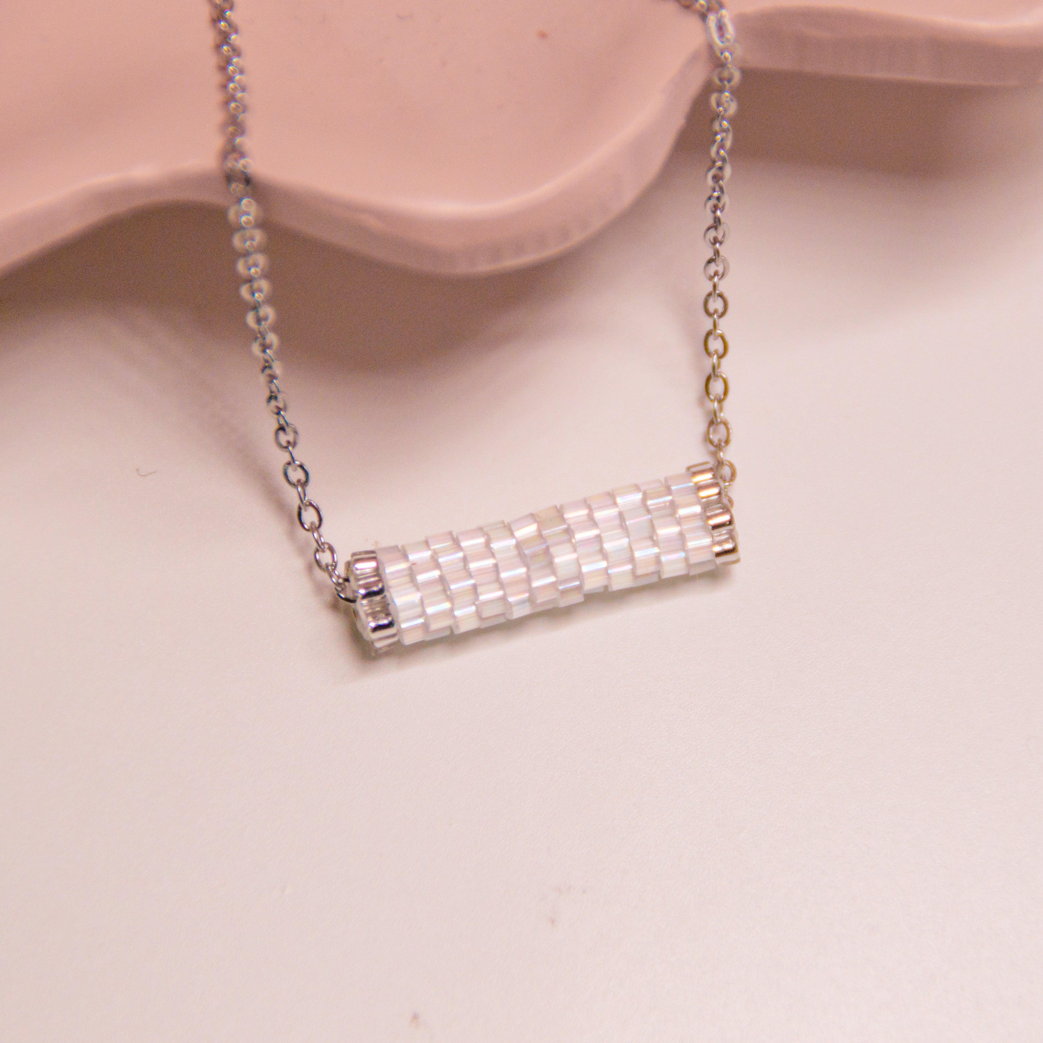 Iridescent Beaded Necklace