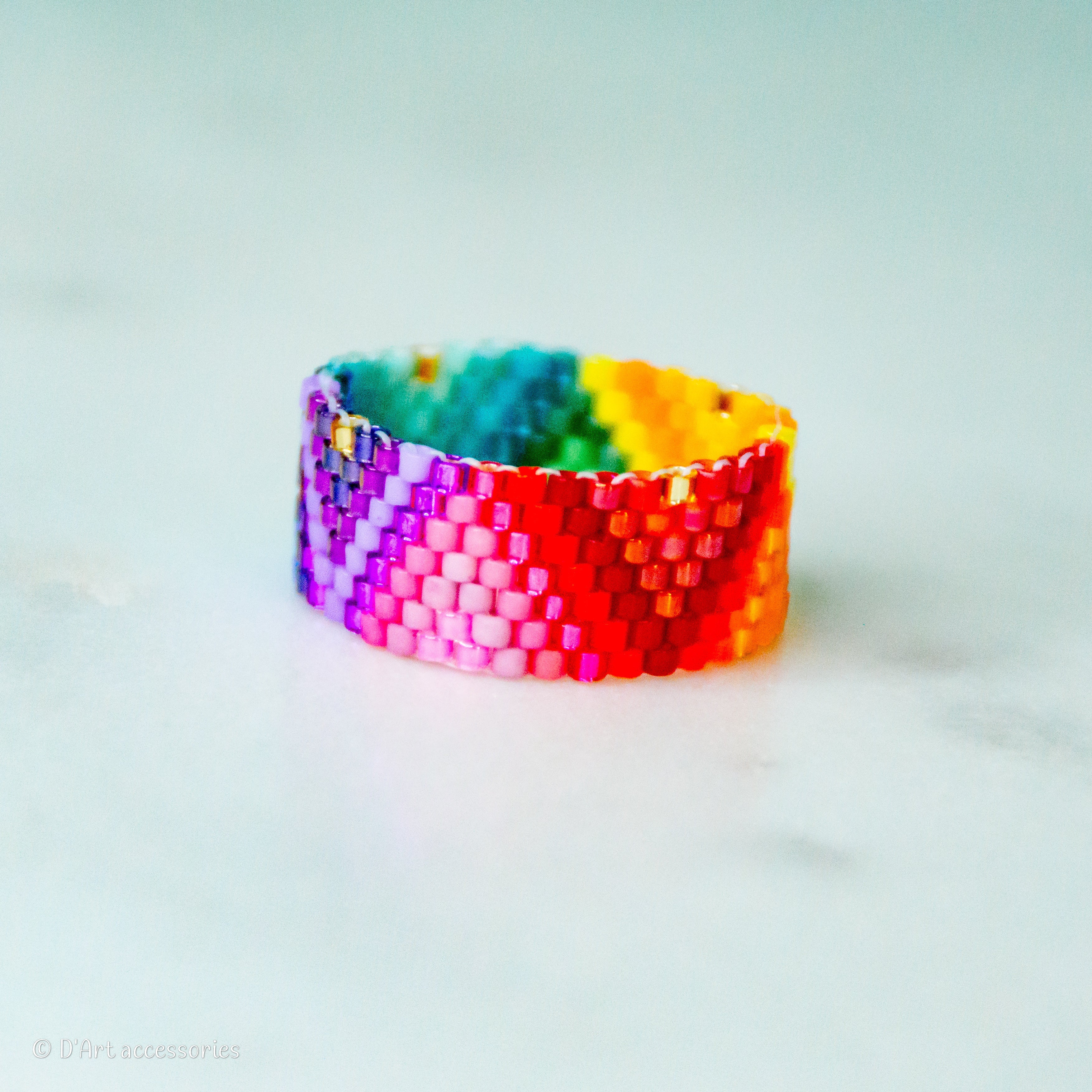 Multicolored beaded Ring