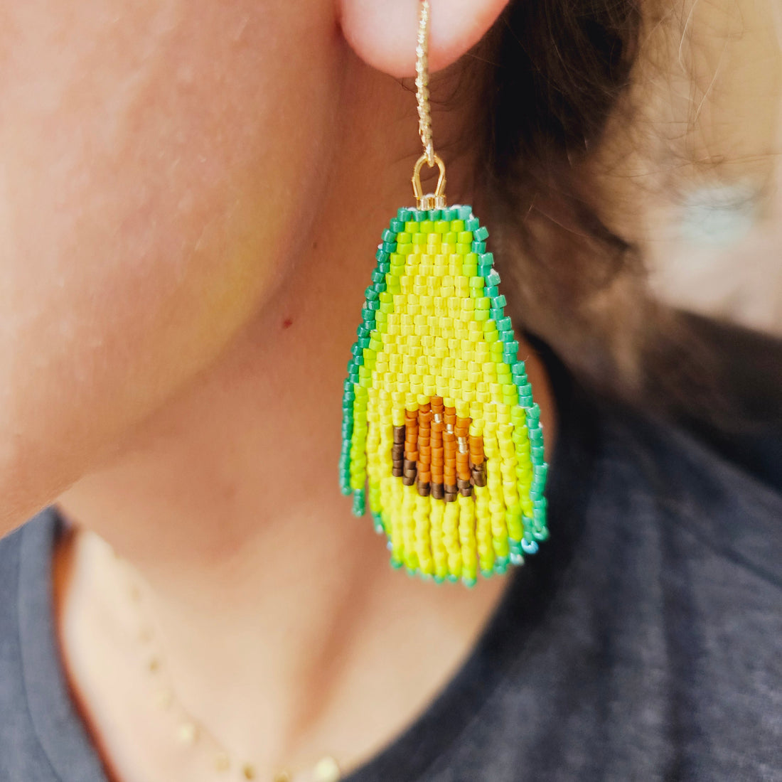 Avocado ?? fringe earrings