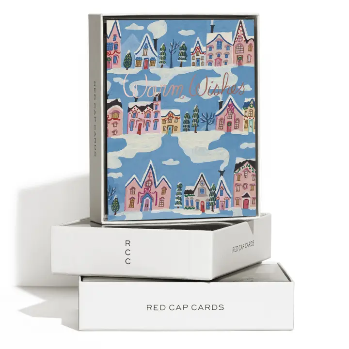 Little Pink Houses Holiday Greeting Card Boxed Set of 8