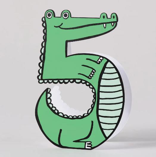 Croc 5th Birthday Kid's Card