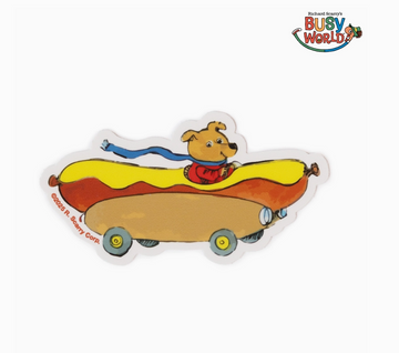 3P4 X Richard Scarry? - Hot Dog Car Magnet