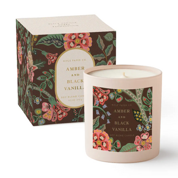 Gracie Amber and Black Vanilla 9 oz Glass Candle
