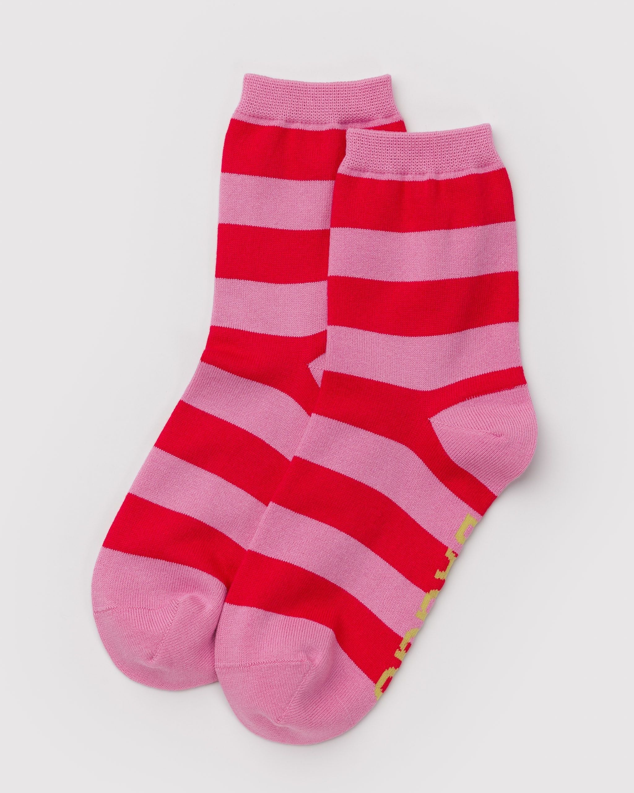 Baggu Crew Sock - Pink Stripe