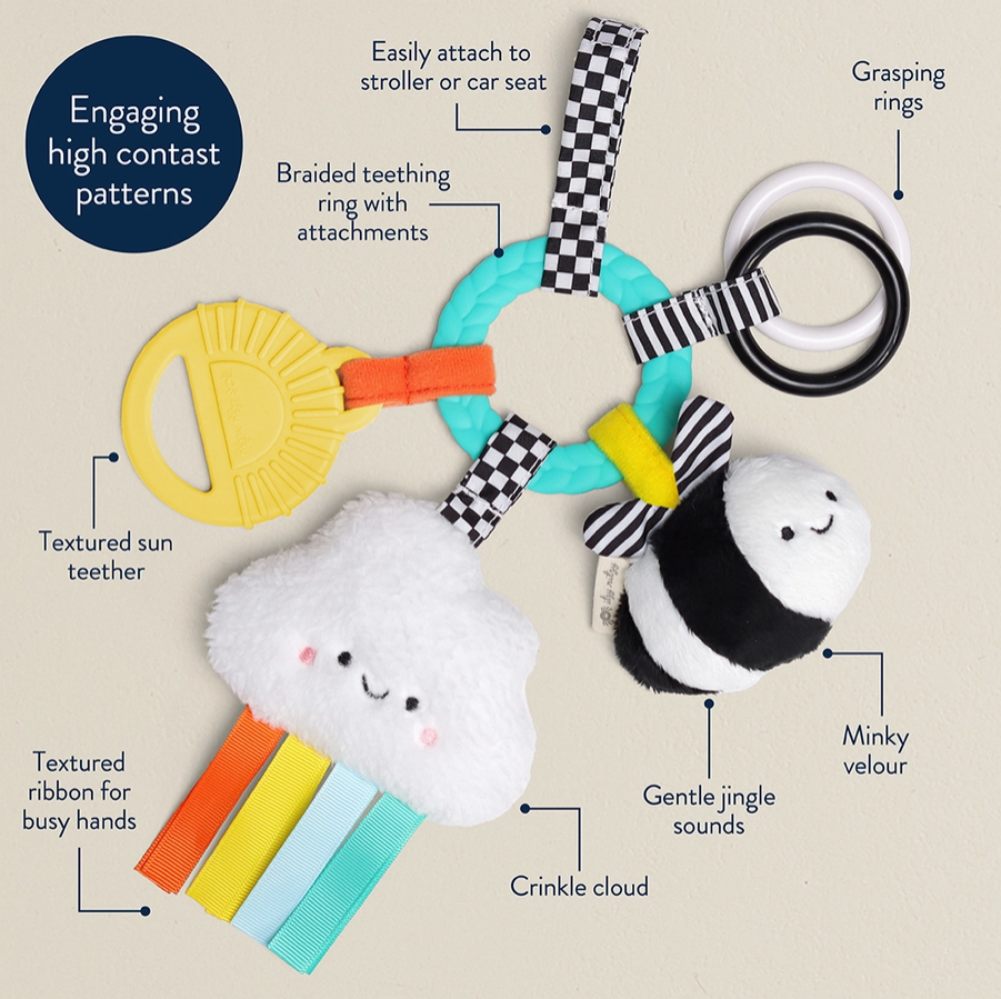 Bitzy Busy Ring? Teething Activity Toy High Contrast