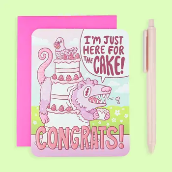 Just Here For the Cake Card